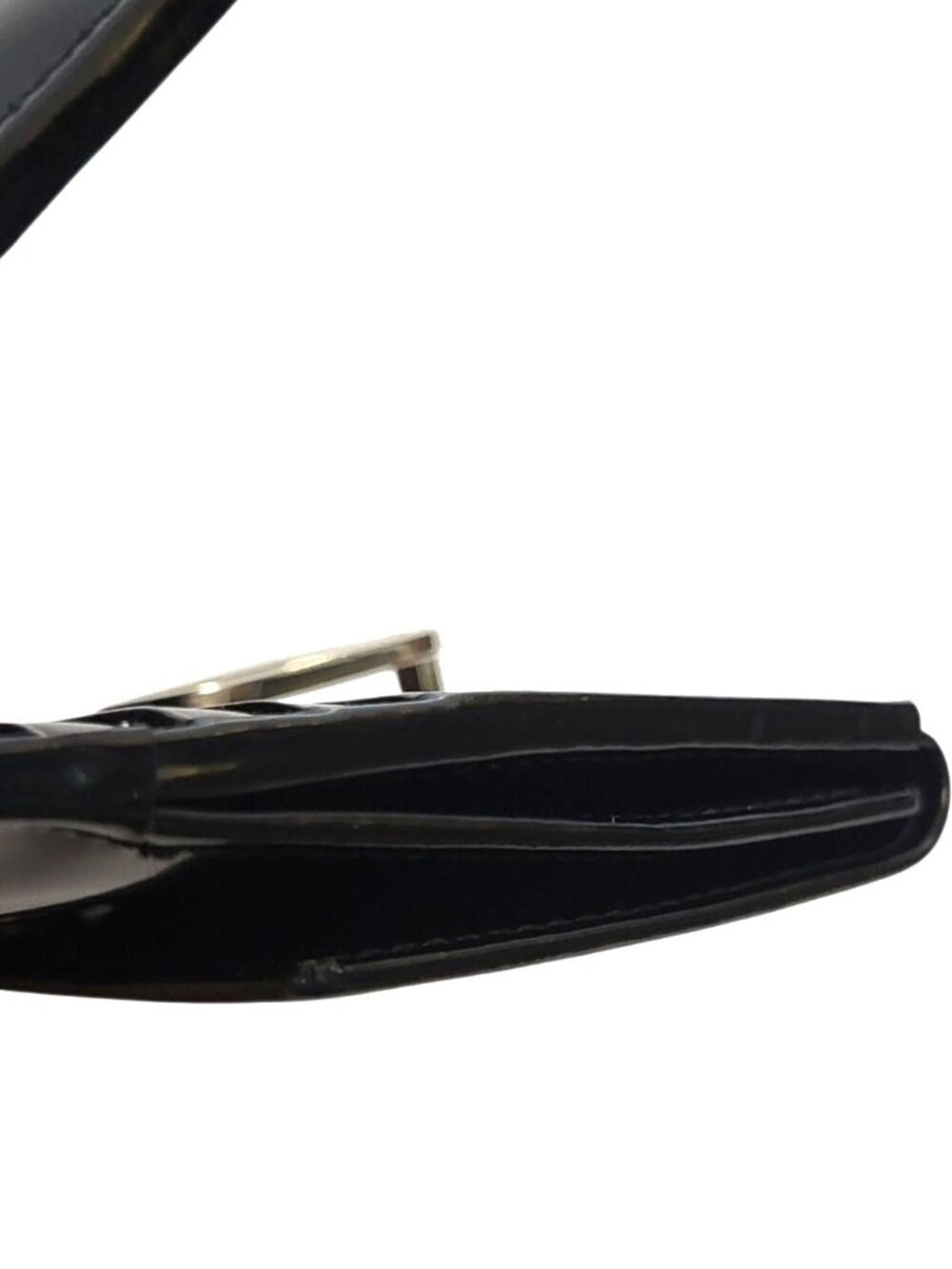 Vintage Gucci Tom Ford Era Leather Wallet Black Smooth G Clasp Bifold Italy - Picture 13 of 15
